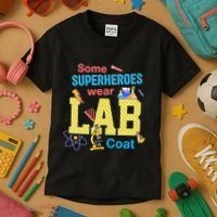 Some Superheroes Wear Lab Coat Lab Week Funny Medical Technologist Kids T-Shirt thumb 3
