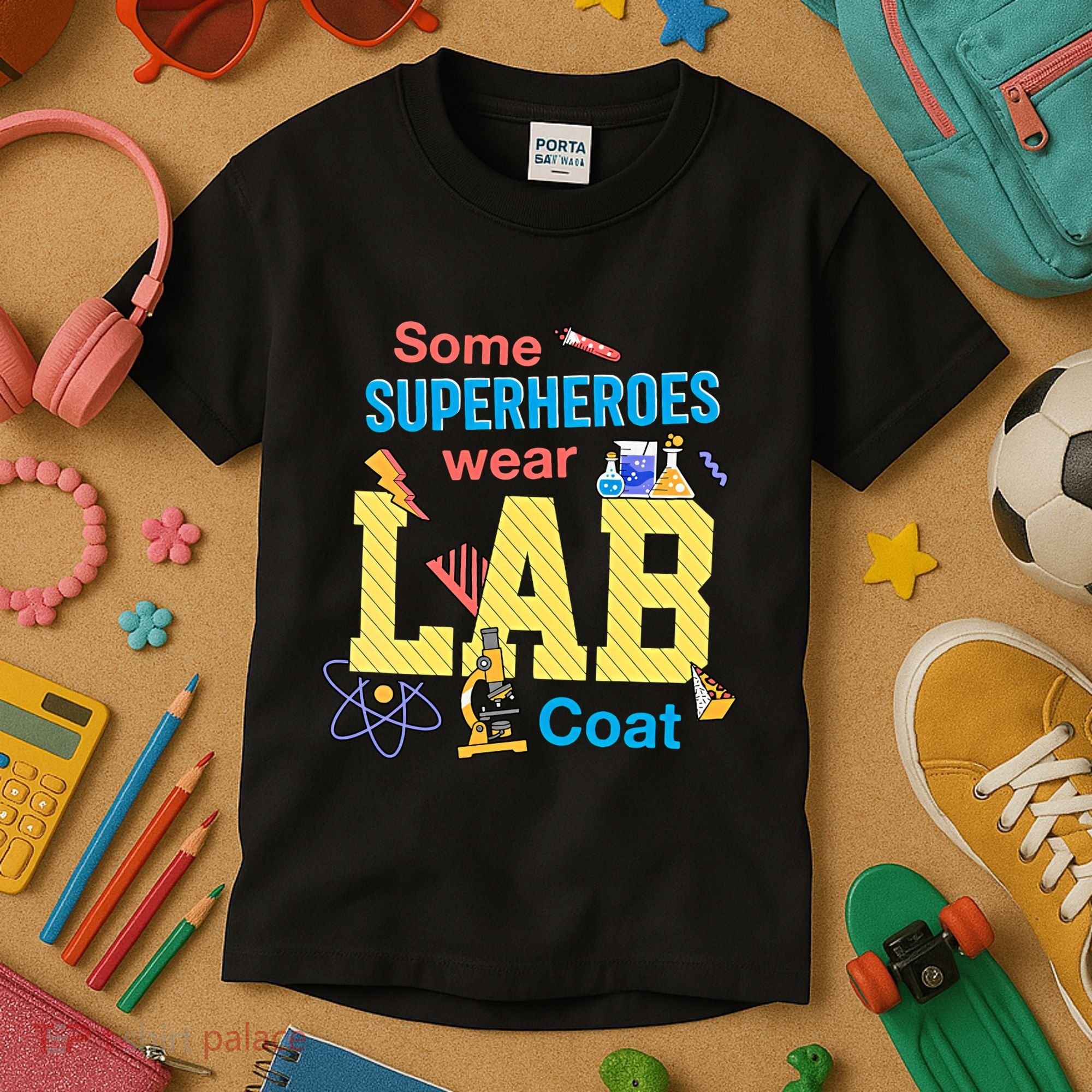 Some Superheroes Wear Lab Coat Lab Week Funny Medical Technologist Kids T-Shirt