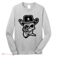 Sheriff Skull With Gun Long Sleeve Shirt thumb 0
