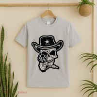 Sheriff Skull With Gun T-Shirt thumb 2