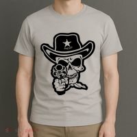 Sheriff Skull With Gun T-Shirt thumb 3