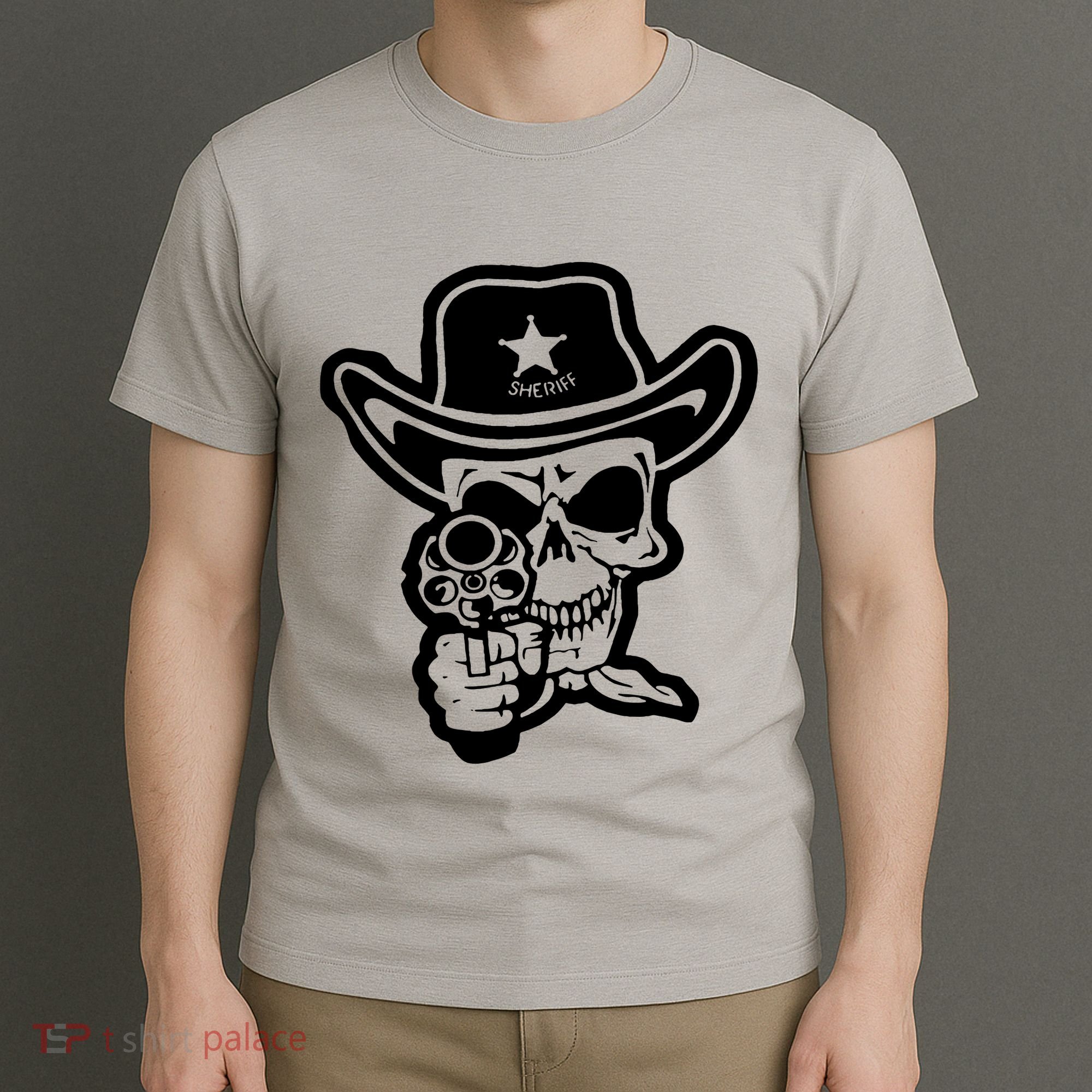 Sheriff Skull With Gun T-Shirt