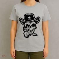 Sheriff Skull With Gun T-Shirt thumb 4