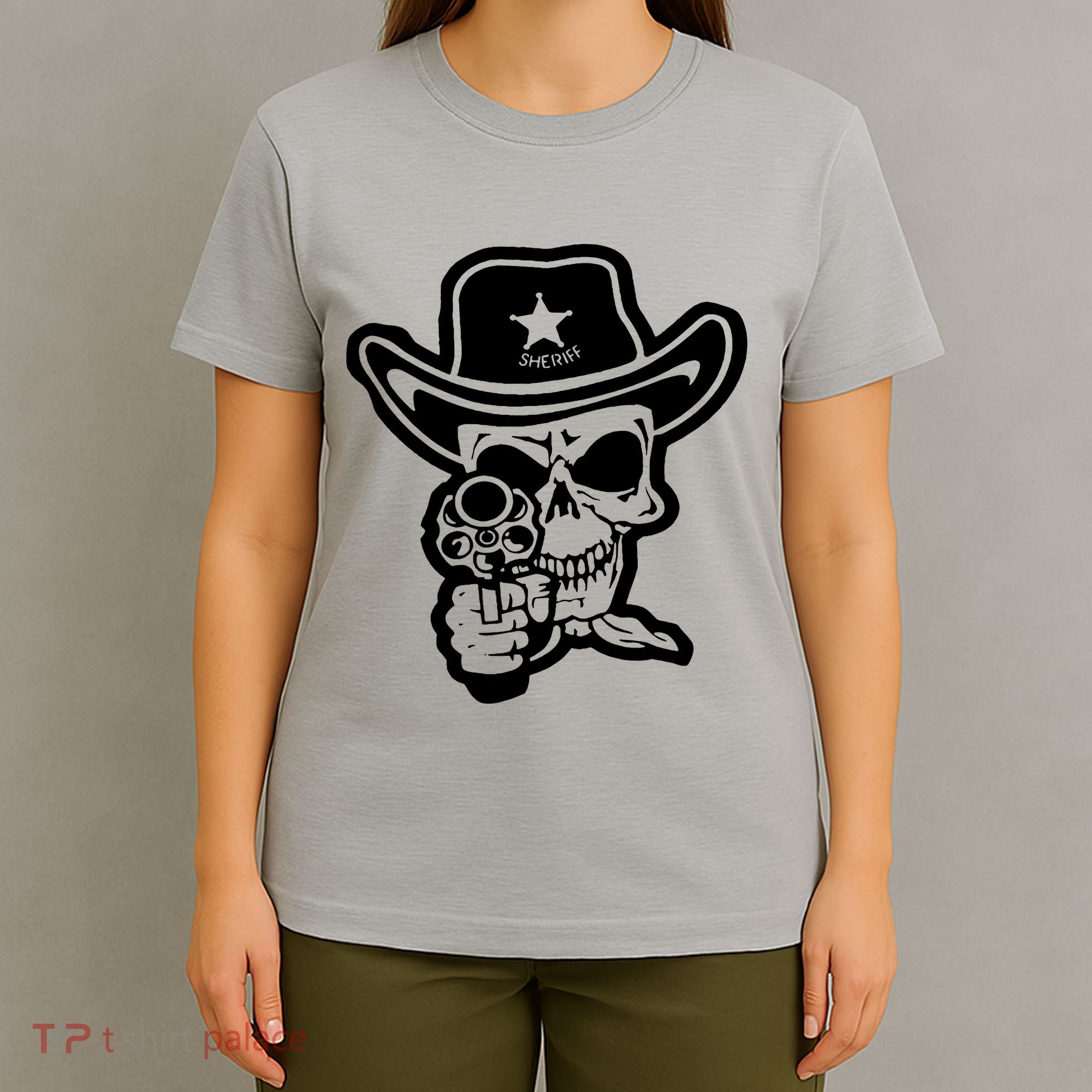 Sheriff Skull With Gun T-Shirt