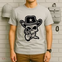 Sheriff Skull With Gun T-Shirt thumb 6