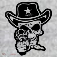 Sheriff Skull With Gun T-Shirt thumb 7