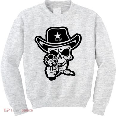 Sheriff Skull With Gun Kids Sweatshirt