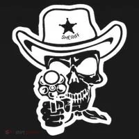 Sheriff Skull With Gun Bucket Hat thumb 4