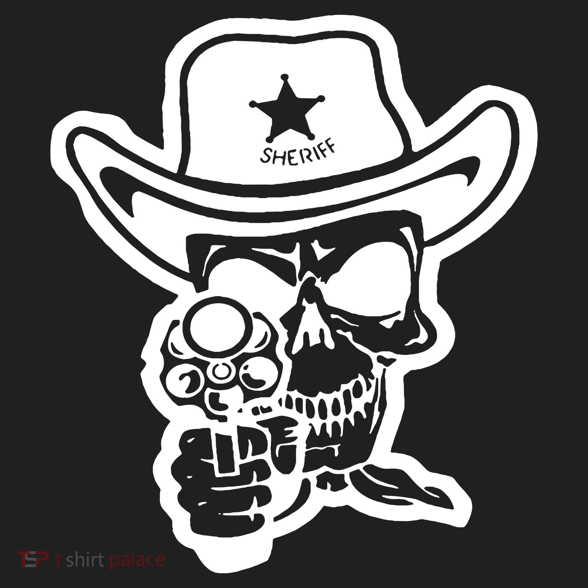 Sheriff Skull With Gun Beanie