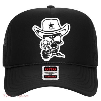 Sheriff Skull With Gun Hat