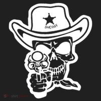 Sheriff Skull With Gun Hat thumb 2