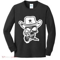 Sheriff Skull With Gun Kids Long Sleeve Shirt thumb 0