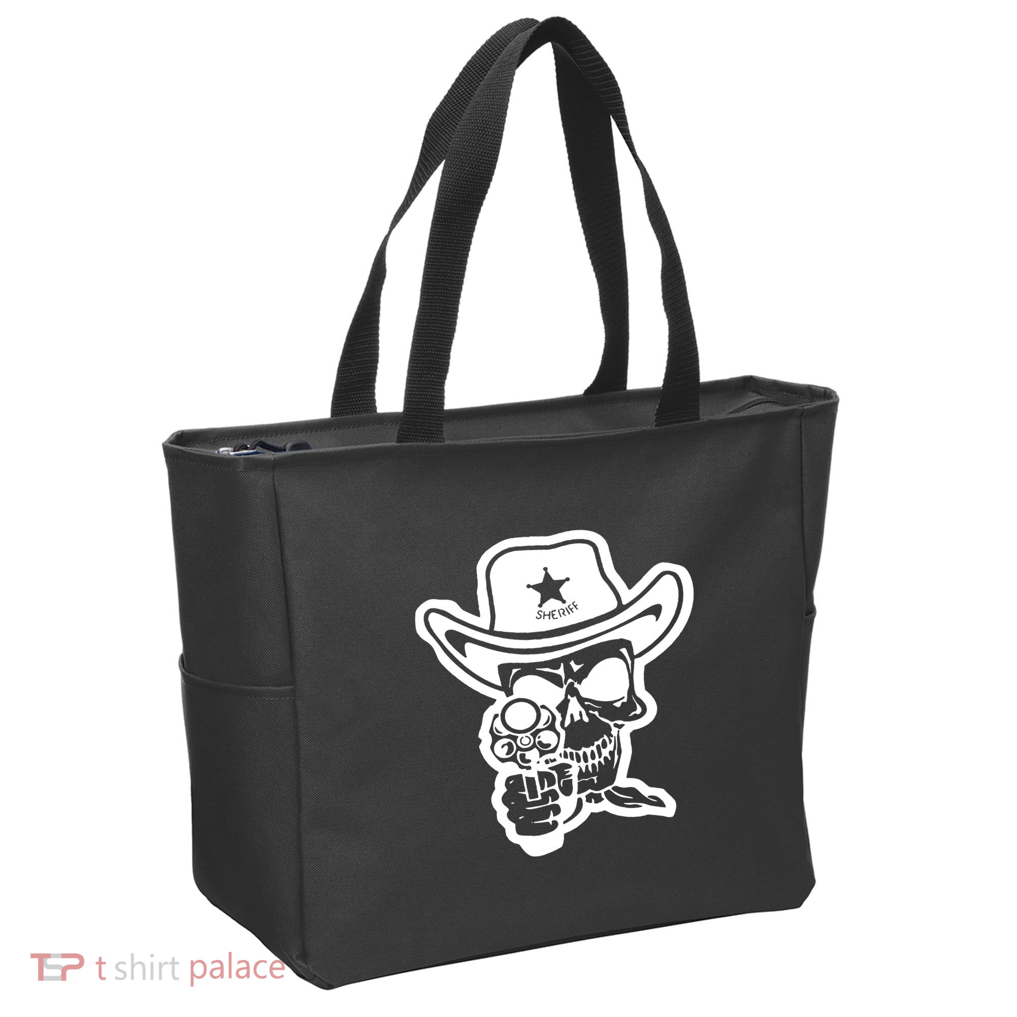 Sheriff Skull With Gun Tote Bag