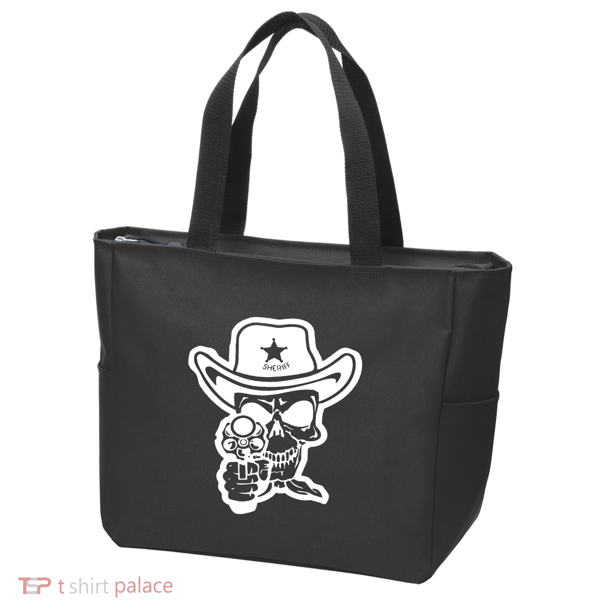 Sheriff Skull With Gun Tote Bag