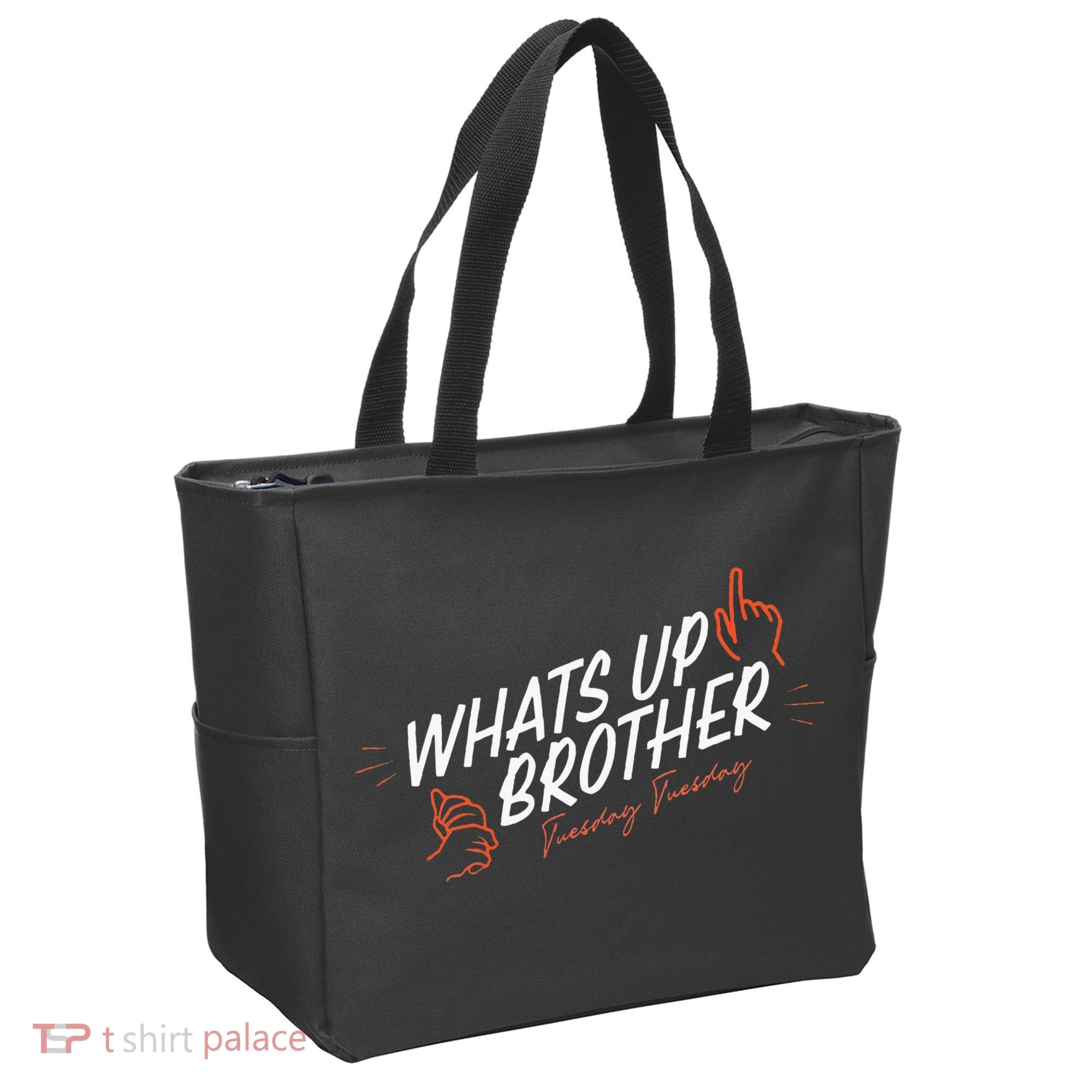 Sketch Streamer Whats Up Brother Funny Tuesday Tote Bag