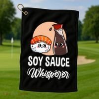 Soy Sauce Whisperer For Sushi Lover Gift Golf Towel thumb 1