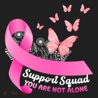 Support Squad You Are Not Alone Breast Cancer Butterfly Ribbon Women's Sweatshirt thumb 2
