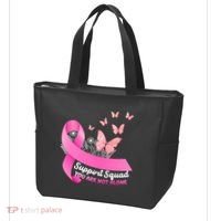 Support Squad You Are Not Alone Breast Cancer Butterfly Ribbon Tote Bag thumb 3