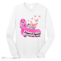 Support Squad You Are Not Alone Breast Cancer Butterfly Ribbon Long Sleeve Shirt thumb 0