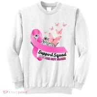 Support Squad You Are Not Alone Breast Cancer Butterfly Ribbon Sweatshirt thumb 0