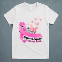 Support Squad You Are Not Alone Breast Cancer Butterfly Ribbon T-Shirt thumb 5
