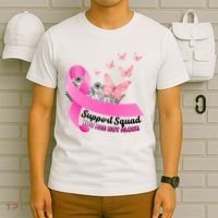 Support Squad You Are Not Alone Breast Cancer Butterfly Ribbon T-Shirt thumb 6