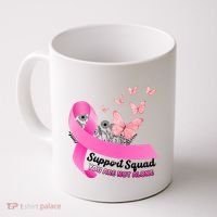 Support Squad You Are Not Alone Breast Cancer Butterfly Ribbon Coffee Mug thumb 0