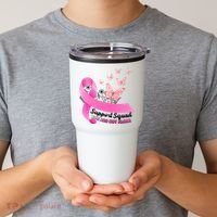 Support Squad You Are Not Alone Breast Cancer Butterfly Ribbon Tumbler thumb 2