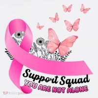 Support Squad You Are Not Alone Breast Cancer Butterfly Ribbon Women's Tank Top thumb 5