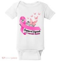Support Squad You Are Not Alone Breast Cancer Butterfly Ribbon Baby Bodysuit thumb 0