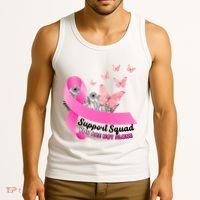 Support Squad You Are Not Alone Breast Cancer Butterfly Ribbon Tank Top thumb 3