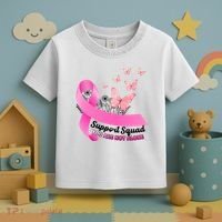 Support Squad You Are Not Alone Breast Cancer Butterfly Ribbon Toddler T-Shirt thumb 3