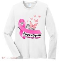 Support Squad You Are Not Alone Breast Cancer Butterfly Ribbon Women's Long Sleeve Shirt thumb 0