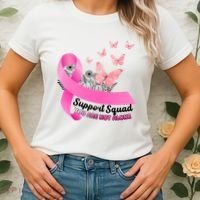 Support Squad You Are Not Alone Breast Cancer Butterfly Ribbon Women's T-Shirt thumb 2