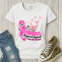 Support Squad You Are Not Alone Breast Cancer Butterfly Ribbon Women's T-Shirt thumb 3
