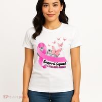 Support Squad You Are Not Alone Breast Cancer Butterfly Ribbon Women's T-Shirt thumb 4
