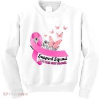 Support Squad You Are Not Alone Breast Cancer Butterfly Ribbon Kids Sweatshirt thumb 0
