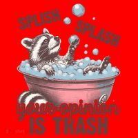 Splish Splash You Opinion Is Trash Funny Skunk Santa Hat thumb 1