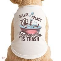 Splish Splash You Opinion Is Trash Funny Skunk Doggie Tank thumb 0