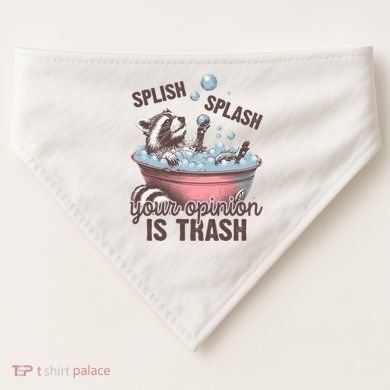 Splish Splash You Opinion Is Trash Funny Skunk USA-Made Doggie Bandana