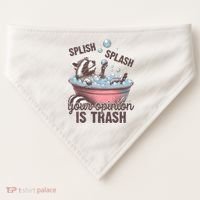 Splish Splash You Opinion Is Trash Funny Skunk USA-Made Doggie Bandana thumb 0