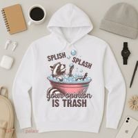 Splish Splash You Opinion Is Trash Funny Skunk Hoodie thumb 3