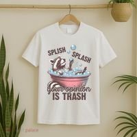 Splish Splash You Opinion Is Trash Funny Skunk T-Shirt thumb 2