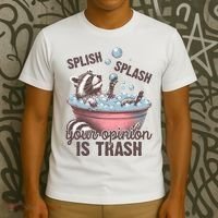Splish Splash You Opinion Is Trash Funny Skunk T-Shirt thumb 3