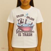Splish Splash You Opinion Is Trash Funny Skunk T-Shirt thumb 4