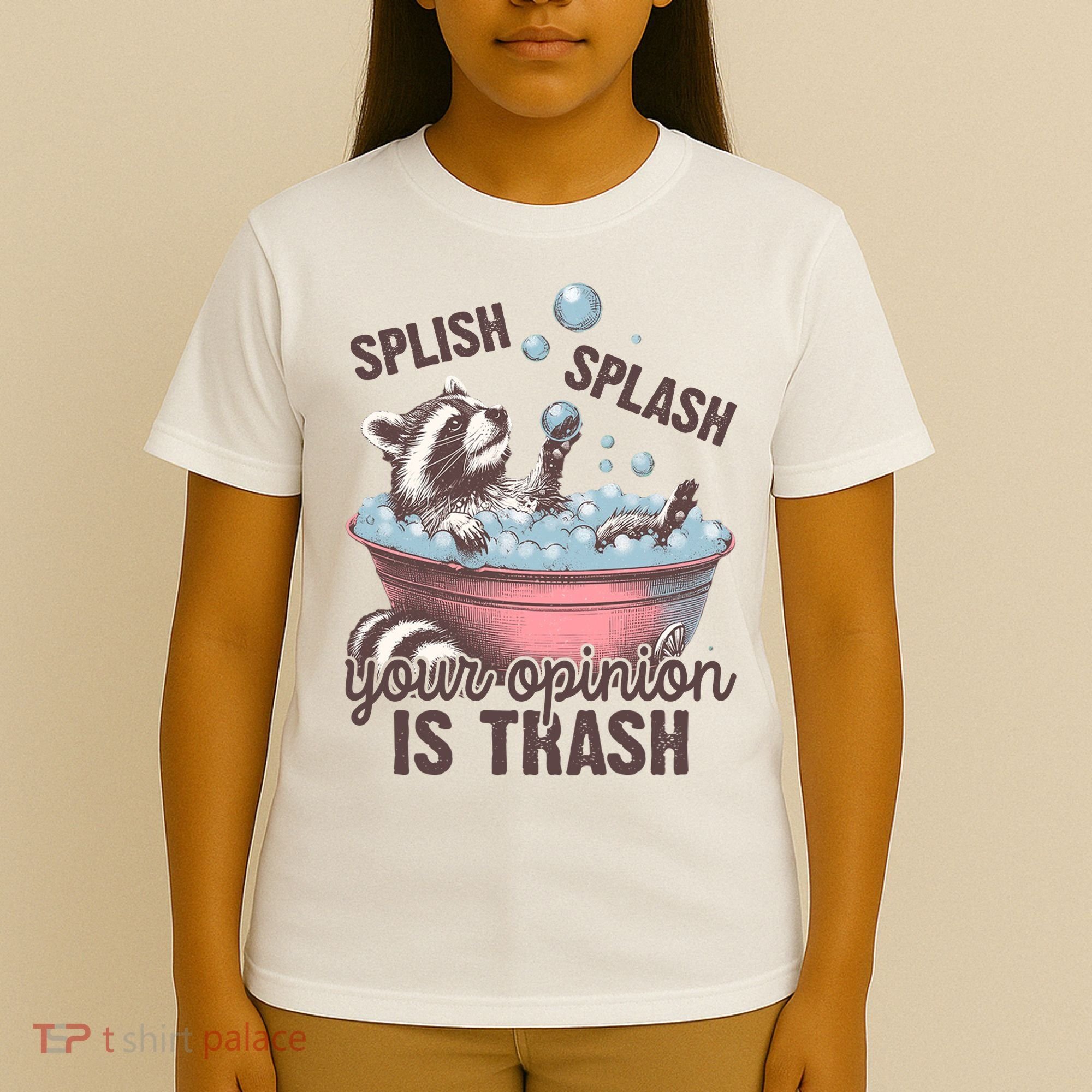 Splish Splash You Opinion Is Trash Funny Skunk T-Shirt
