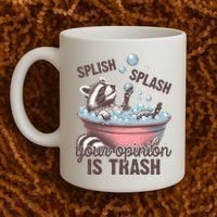 Splish Splash You Opinion Is Trash Funny Skunk Coffee Mug thumb 2