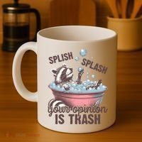 Splish Splash You Opinion Is Trash Funny Skunk Coffee Mug thumb 4