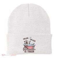 Splish Splash You Opinion Is Trash Funny Skunk Beanie thumb 0