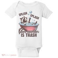 Splish Splash You Opinion Is Trash Funny Skunk Baby Bodysuit thumb 0